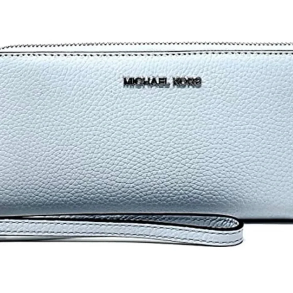 Michael Kors Women's Jet Set Travel Zip Around Continental Wallet pale ocean - Picture 2 of 5